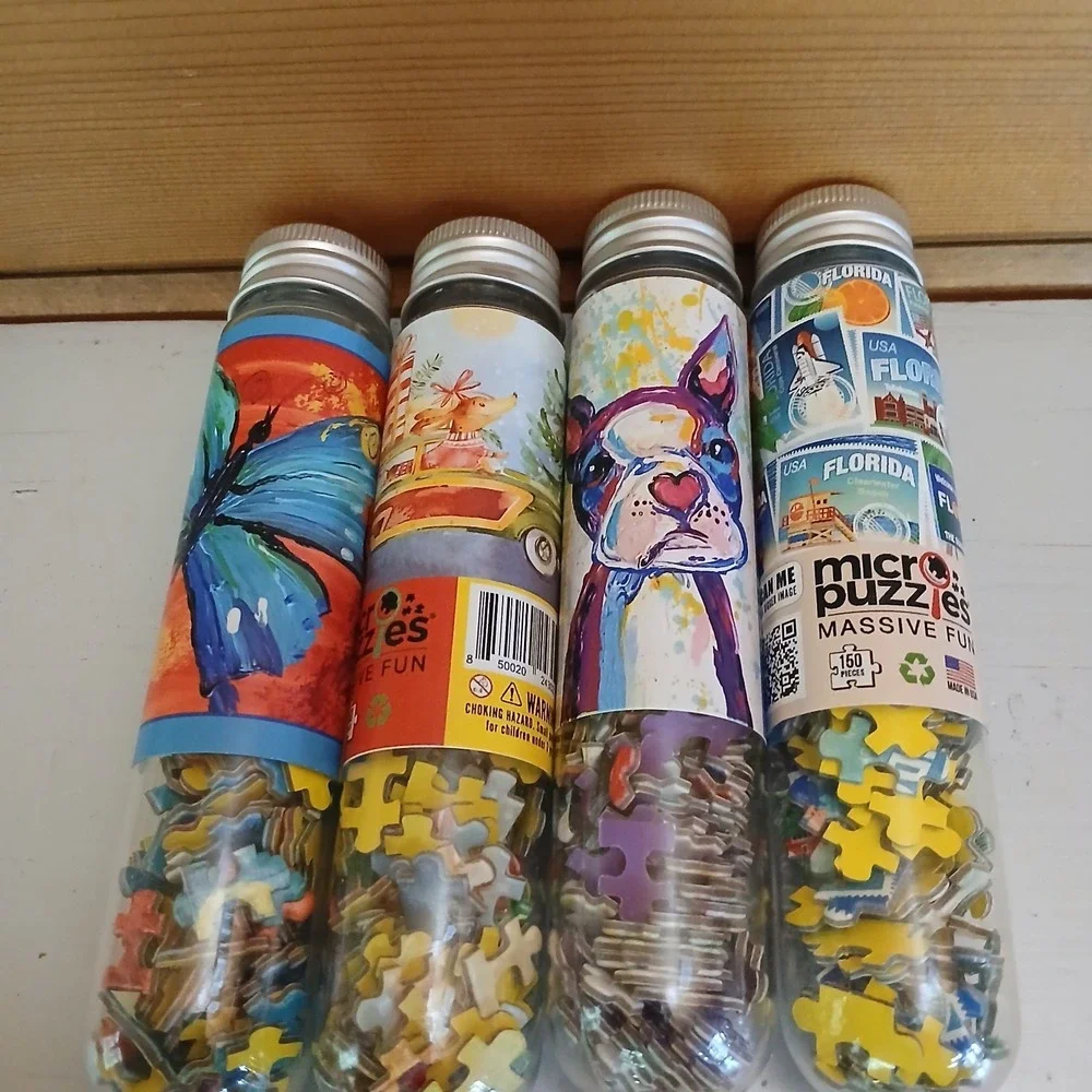 Lot of 4‎ -150 piece Micro Mini Puzzles- Tubes- Classic Art Paintings Spain! ZB3